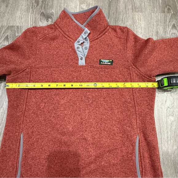 LL Bean size medium Red Sweater with Gray Accents cold weather wear - Picture 7 of 7